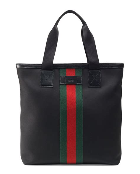 black gucci tote purse|gucci black canvas tote bag.